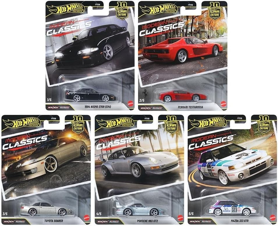 Juego de 5 autos clásicos modernos Hot Wheels 2026 Car Culture S, FPY86-961S pedido pendiente