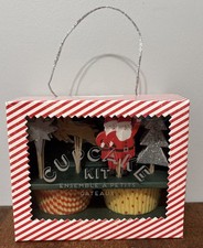 New Meri Meri Christmas Cupcake Toppers & Holders Set Santa Reindeer Tree 24ct