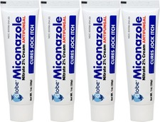 Globe 4 Pack Miconazole Nitrate 2 Antifungal Cream, Cures Most Athletes Foot