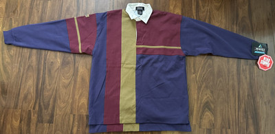 NWT Etonic Golfwear Men's MED Gore Thick Warm Windstopper Polo Red Blue Beige