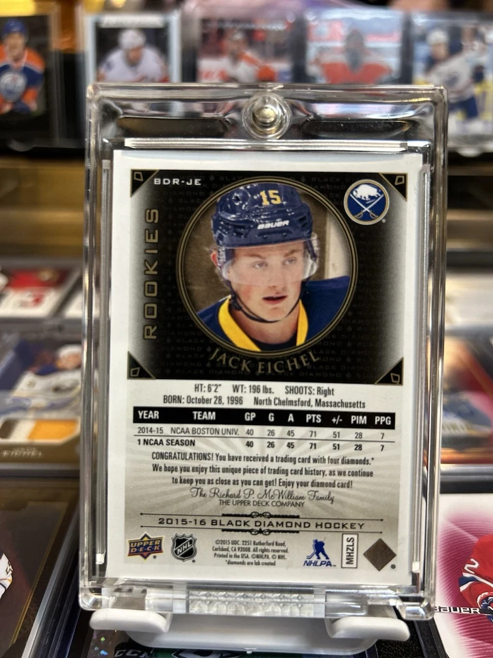 2015-16 Upper Deck Black Diamond - Rookies Quadruple Diamond Jack Eichel #BDR-JE - Image 2 of 2