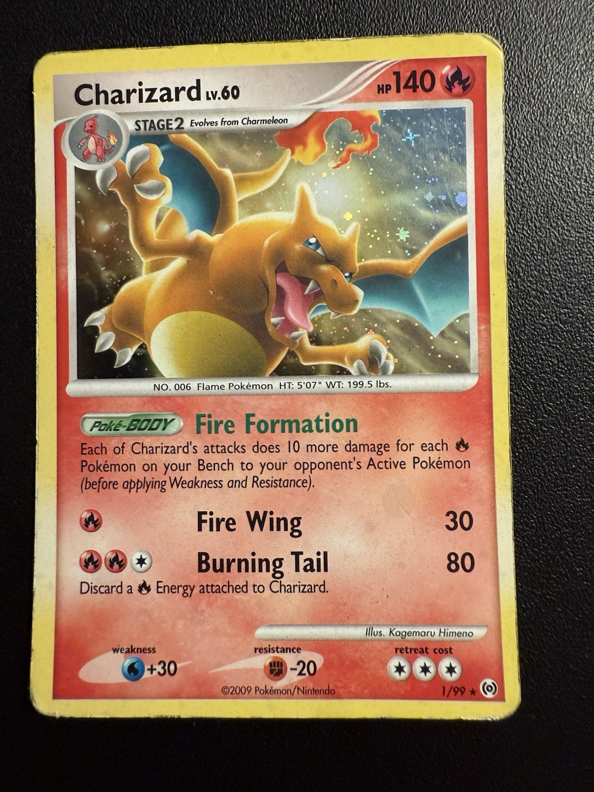 Charizard 1/99 Arceus Holo Rare 2009 Pokemon Sparkle Moderate Play TCG 