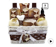 Mother  s Day Gifts- 9 Piece Set Of Vanilla Coconut Home Spa Set.