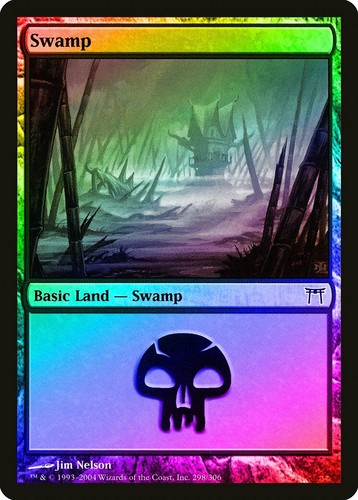 Swamp (295) #295 (Foil) (MP) Champions of Kamigawa CHK Magic MTG