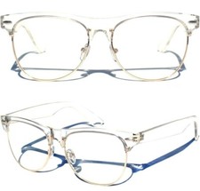 TRANSPARENT CLEAR TOP RETRO Half Frame Brow CLEAR LENS GLASSES Horn Rim