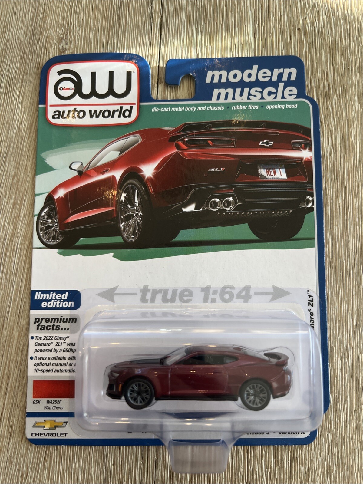 Auto World 1:64 2022 Chevy Camaro ZL1 Wild Cherry Edition #3 Version A