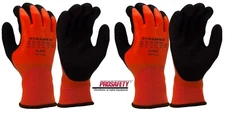 2 PAIR GL505 ORANGE Coated Waterproof Thermal Insulated Warm Winter WORK GLOVES