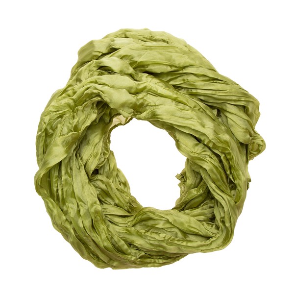 Knitterschal Halstuch Schal Xxl GrüN Olive OlivgrüN 100% Seide 180X90Cm-image