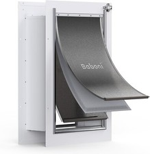 Baboni 3-Flap Pet Door for Wall,Steel Frame and Telescoping Tunnel, Size: Large