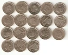 SPAIN: COMPLETE COLLECTION 5 PESETAS FRANCO. YEAR 1957 *19-58 TO 75*. MBC. ALL