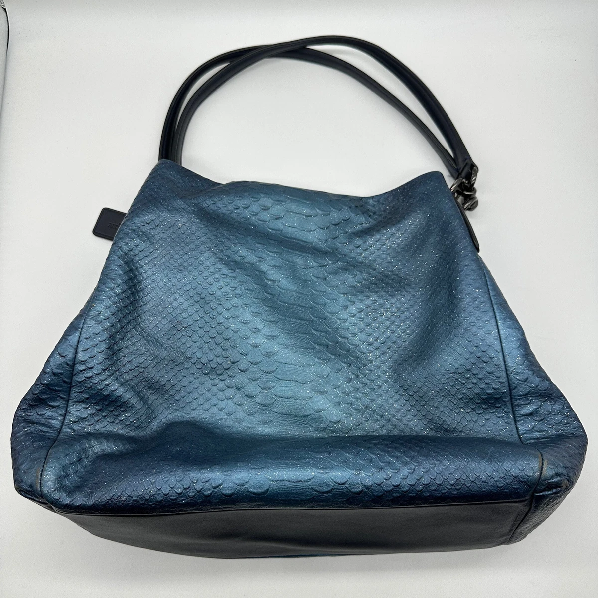 Coach Madison Phoebe Python Leather Blue Metallic Hobo Shoulder Bag Purse  F36627 | eBay