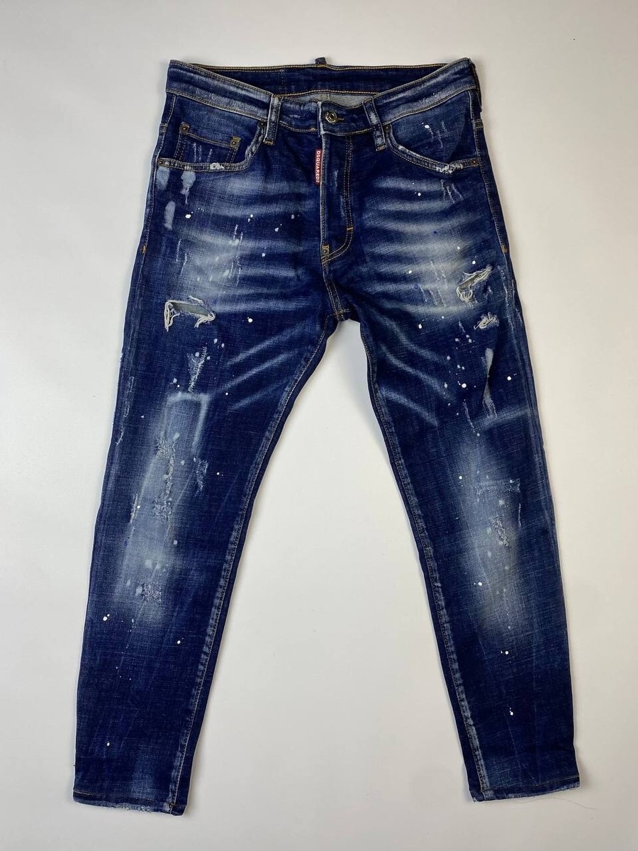 DSQUARED 2 COOL GUY JEAN Blue Denim Distressed Skinny Fit Jeans IT