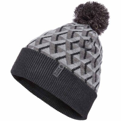 Black Diamond Pom Beanie Bobble Hat 