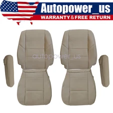 For 2000-2004 Toyota Tundra Sequoia Front Leather Seat Cover & Armrest Cover Tan