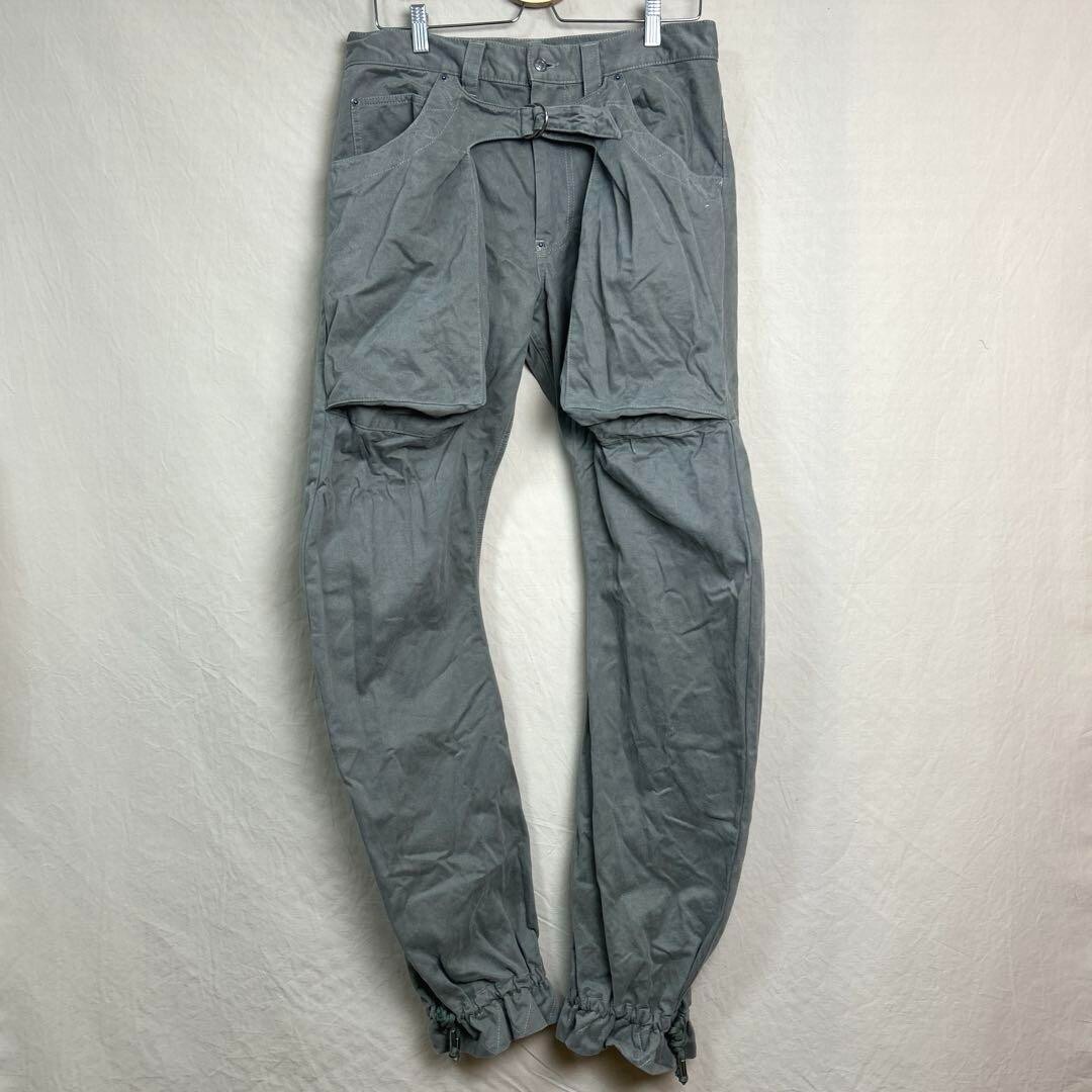 JOHN GALLIANO 3D pockets, drawstring hem, cargo pants, khaki