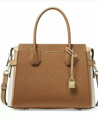 mercer belted tricolor pebble leather satchel
