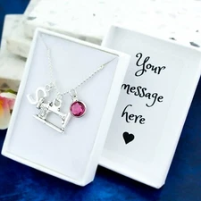Sewing Machine Necklace, Personalised Gift, Sewing Jewellery, Seamstress Gifts
