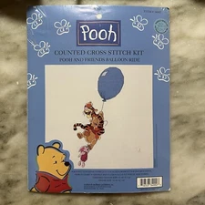 Winnie the Pooh Counted Cross Stitch Kit Pooh & Friends Balloon Ride NEW