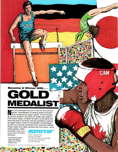 Gold Medalist Arcade FLYER Original 1988 Video Game Retro Vintage Olympic Sports