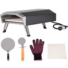 Outdoor Pizza Oven Portable Propane Pizza Oven Stainless Steel w/13" Pizza Stone