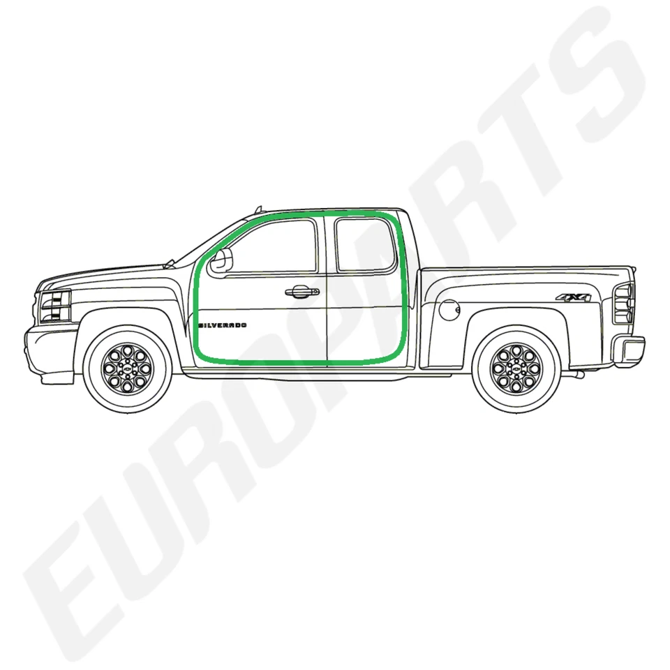 Sello de puerta de cabina extendida Chevrolet Silverado GMT900 2 piezas resistente al clima Foto 2 de 4