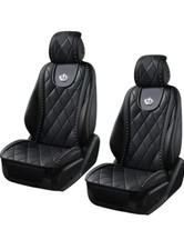 2pcs By Breathable Crown Soft Leather Universal Car Seat Cover Full Surrounded