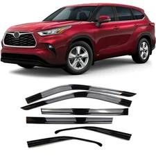 6x For Toyota Highlander 2020-2024 Window Visor Vent Shades Sun Rain Guard Black