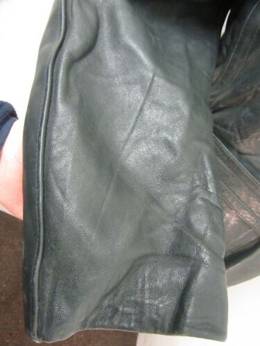 VINTAGE WW2 LEATHER GERMAN GREEN TRENCH COAT JACKET SIZE UK M - Picture 9 of 17