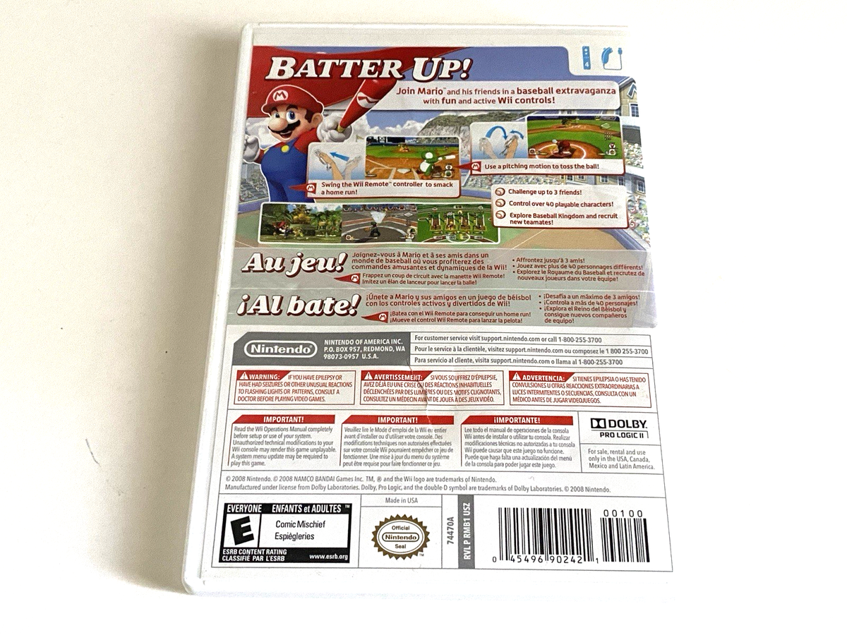 Mario Super Sluggers Nintendo Wii Complete Game Manual Case Baseball Sports  CIB