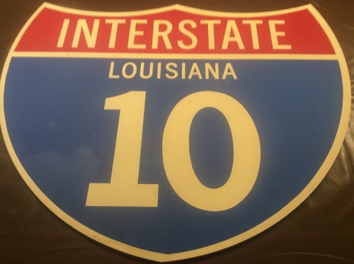 Vintage USA American Road Street Sign Louisiana Interstate 10 Americana Mancave  - Picture 3 of 3
