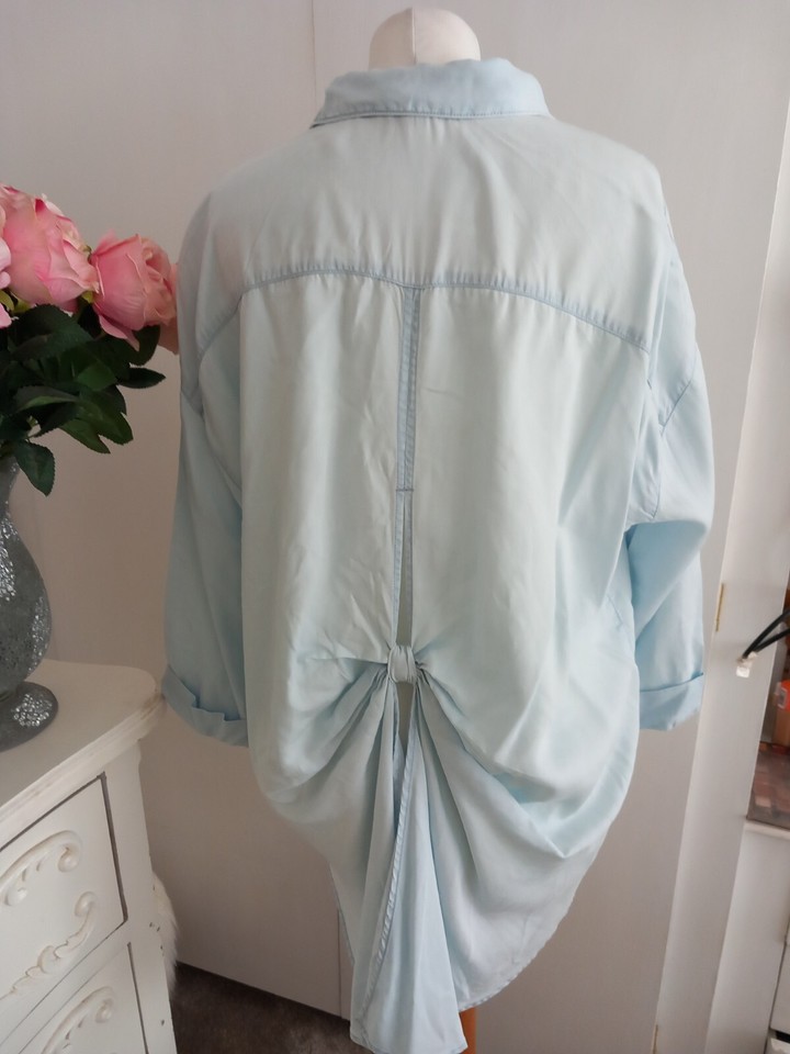 Ladies blue shirt/ top from River Island size 14 eBay