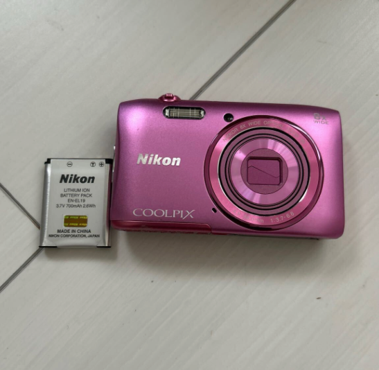 Near MINT] Nikon COOLPIX S3600 Pink 20.1MP 8x Optical zoom Digital
