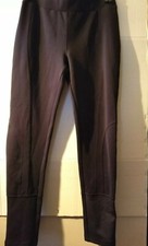 ALBERTO MAKALI Women Pants Black Jersey High Waist Legging Zipped Hem Size M
