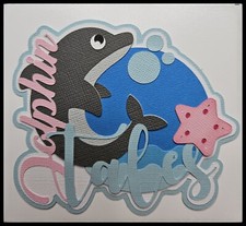 Dolphin Tales Pink Handmade Paper Piecing Embellishment for Cards Pages PCC