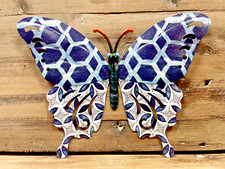 Butterfly Metal Wall Decor 10" x 7" Blue