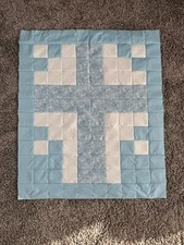 Handmade. New. Cross Quilt Top. Cotton Blend. 30” x 36”.