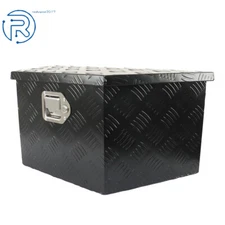 26 Inch Aluminum Trailer Tongue Box Pickup truck Tool Box Black(26''×13.3"×12")