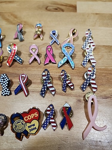 28 Ribbon Pins/Broaches, Breast Cancer Awareness, Support Troops, And Misc. ¿ - Picture 3 of 4