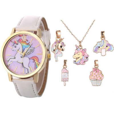 Girls Kids Unicorn Watch Gift Set Cute Children's Cartoon Gifts for Kids 