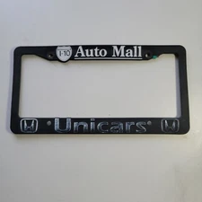 Auto Mall I 10 Unicars Honda Black Plastic License Plate Frame Front Or Rear
