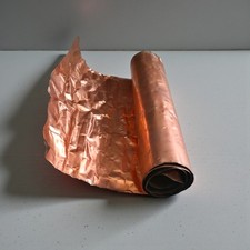 Vintage Solid Copper Sheet Roll 42 X 16 Inches Metalworking Material