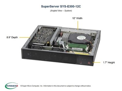 Supermicro E300-12C Mini 1U Barebone X12SCV-LVDS LGA1200 SNK-P0073A4 No CPU/RAM