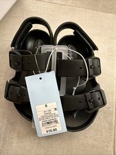 Girl s Cat Jack Double Buckle EVA Summer Sandals Girls Black 6 NEW