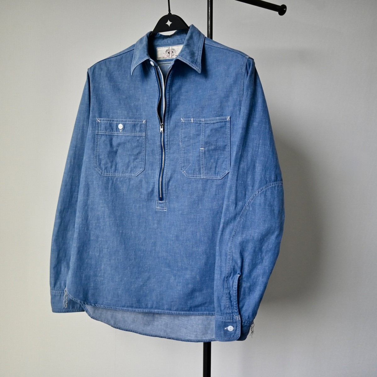 2000s BEAMS Plus x Sunny Sports half-zip denim work shirt, made in