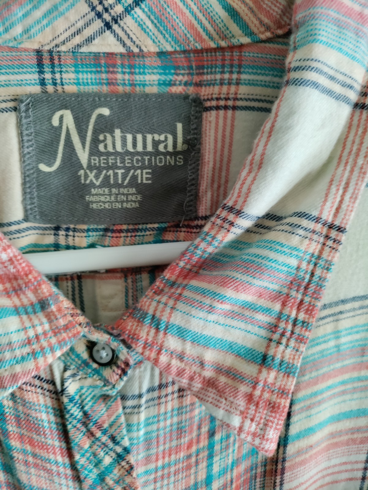 natural reflections Flannel Button Front womens S… - image 3
