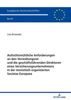 Lisa Brasseler | Aufsichtsrechtliche Anforderungen An Den Verwaltungsrat Und...