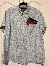 Dixxon Women&rsquo;s Tainted Love Party Shirt,  blue with navy Geo Print, size 2XL