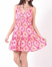 Very J Such A Flirt Midi Printed Dress Pink Multi