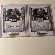(2) 2021 SAGE Premier Draft Football D'Angelo Amos Rookie Autograph Virginia