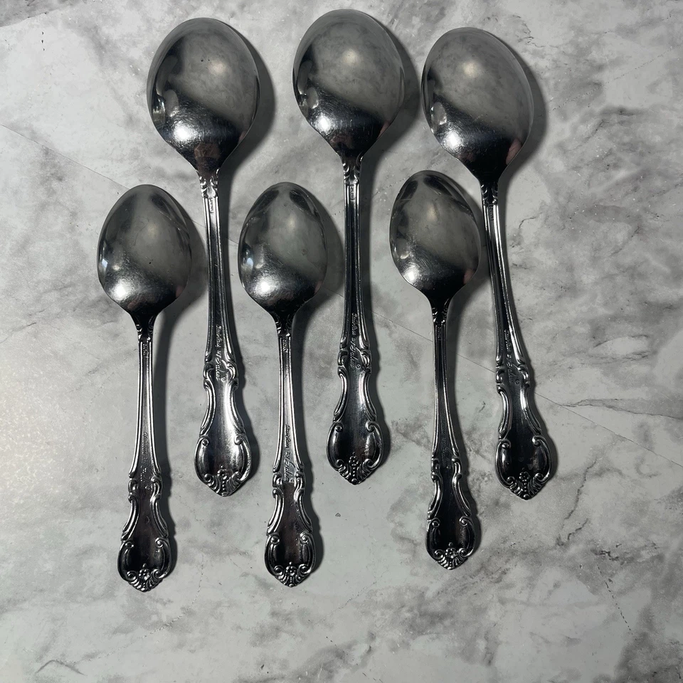 Salem Silversmith 3 Dessert Spoon 3 Soup Spoons Vintage Victorian Antique - Image 3 of 4